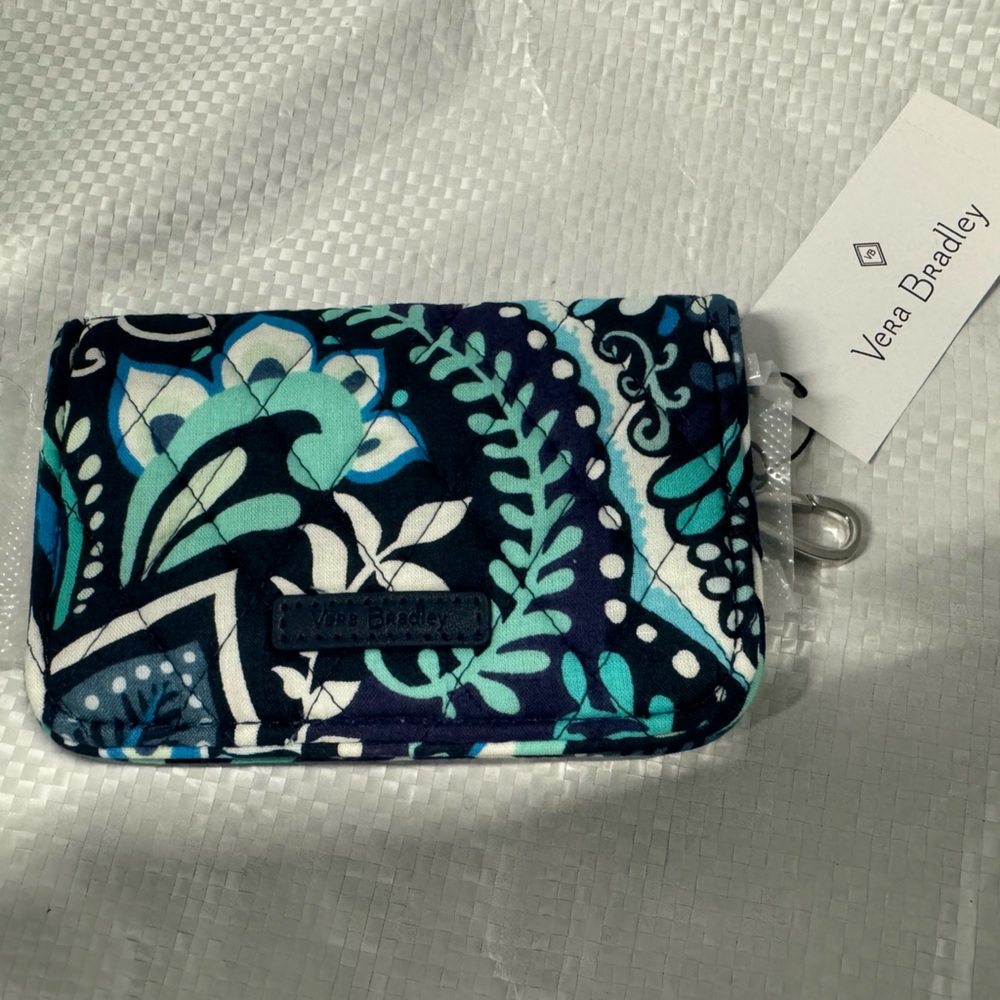 Vera Bradley Blue Island Medallion Rfid Bifold Wallet… Gem